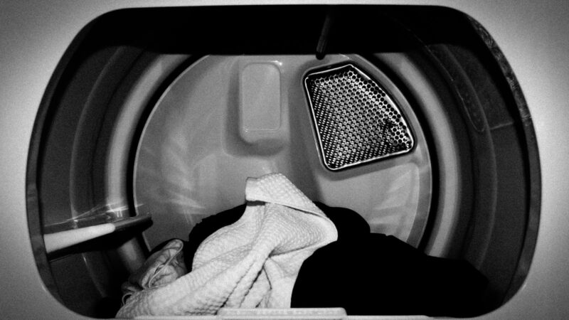 white front-load clothes washer